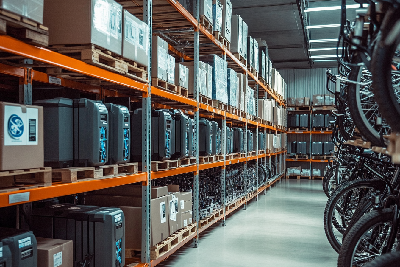 Battery storage in warehouse